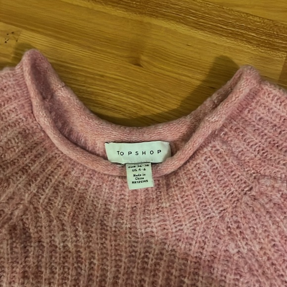 Pink TopShop Cropped Sweater size small - Picture 2 of 4